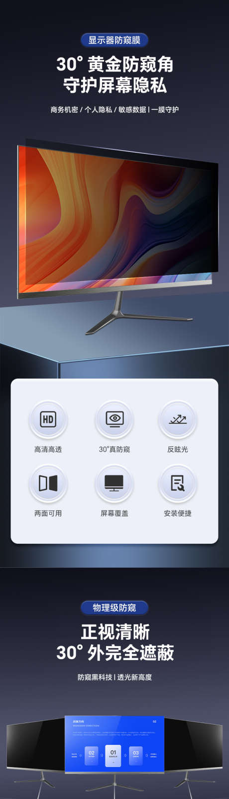 3C数码配件显示器防窥膜详情页_源文件下载_PSD格式_790X15000像素-高清增透,隐私防护风,显示器防窥膜-作品编号:2025063009497487-志设-zs9.com