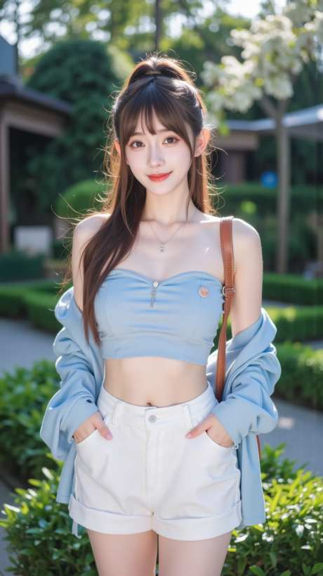 清纯可爱美女户外写真摄影海报