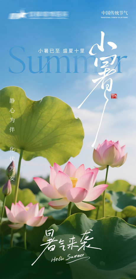 地产小暑节气海报_源文件下载_PSD格式_1080X2209像素-荷叶,小暑,二十四节气-作品编号:2025070509504636-志设-zs9.com