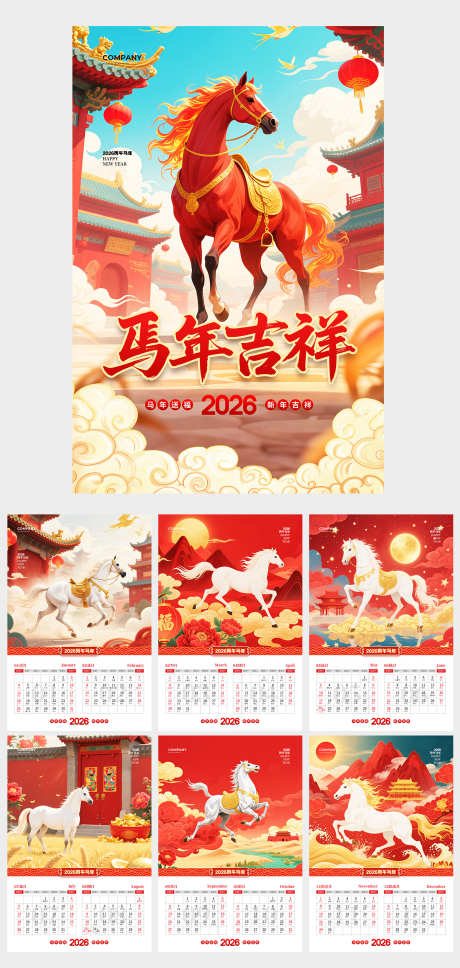 2026马年挂历日历_源文件下载_PSD格式_0X0像素-插画,手绘,马年-作品编号:2025070613126196-素材库-www.sucai1.cn