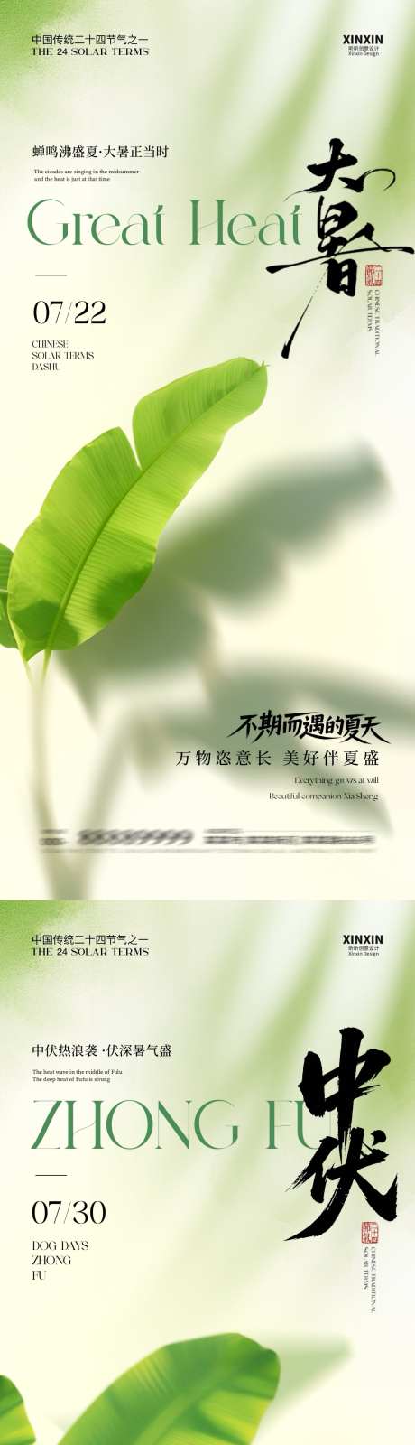 大暑中伏清新插画海报_源文件下载_PSD格式_1080X4680像素-芭蕉叶,夏日,中伏-作品编号:2025070709507924-志设-zs9.com