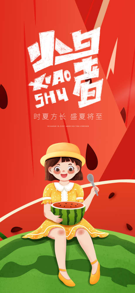小暑大暑海报_源文件下载_PSD格式_1063X2303像素-西瓜,夏季,小暑-作品编号:2025070711076752-志设-zs9.com