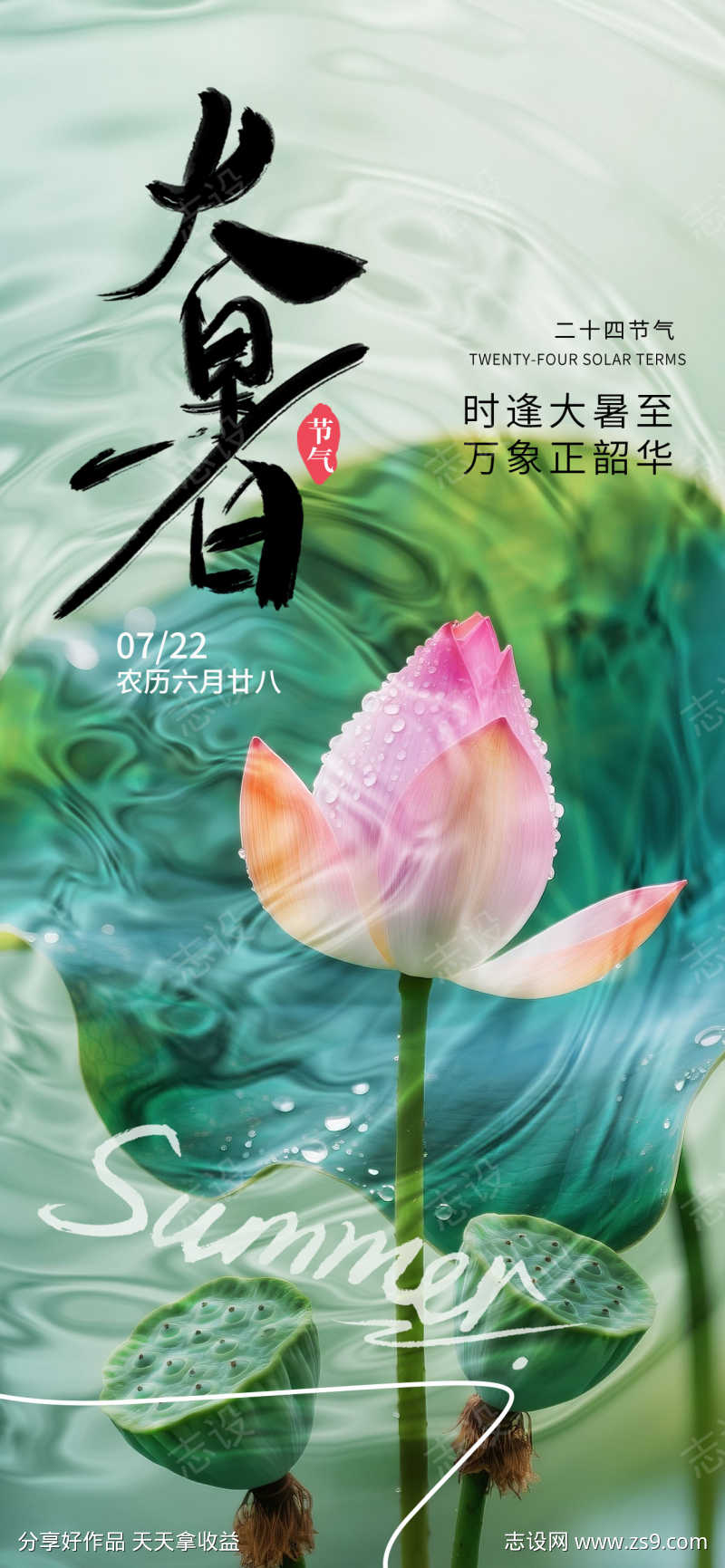 大暑节气海报