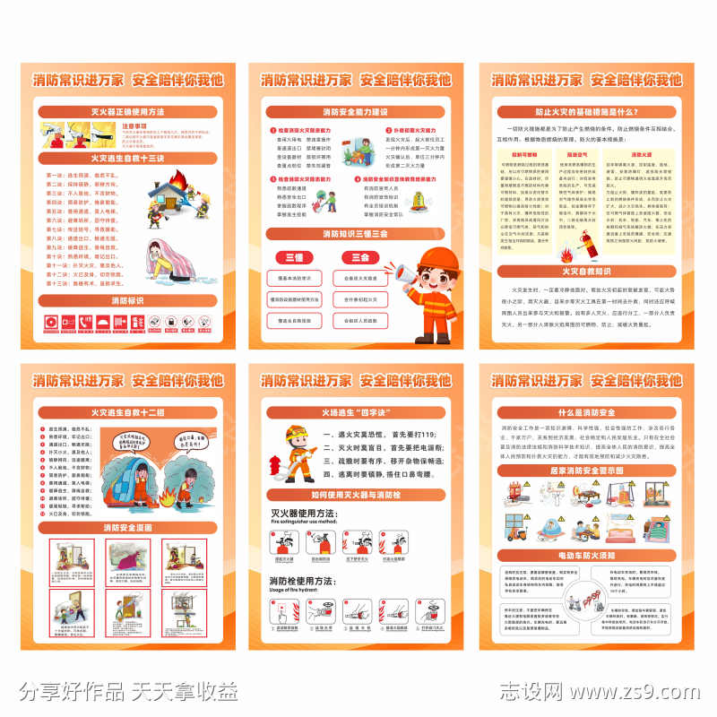 消防安全知识常识科普展板