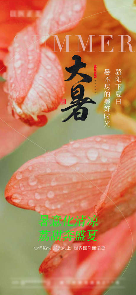 大暑节气海报_源文件下载_PSD格式_1080X2338像素-节气,荷花,大暑-作品编号:2025071416037244-志设-zs9.com