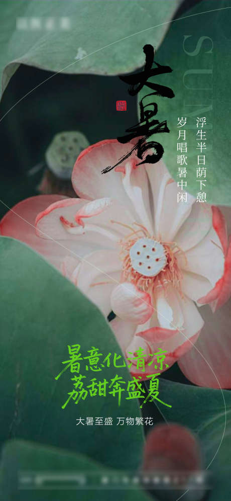 大暑节气海报_源文件下载_PSD格式_1080X2338像素-海报,节气,大暑-作品编号:2025071416067240-志设-zs9.com