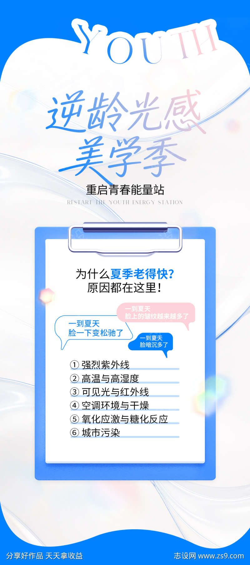 医美夏季嫩肤抗衰海报