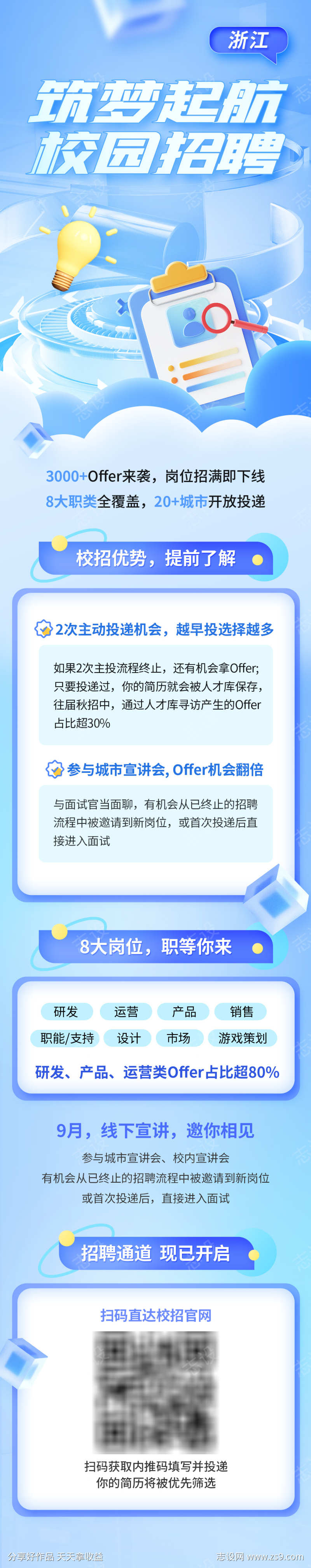 校园招聘校招互联网科技信息长图