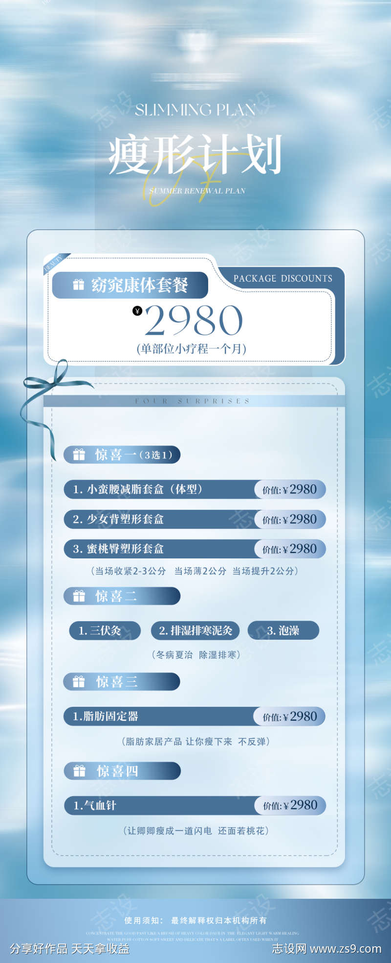 美业瘦身卡项目海报宣传