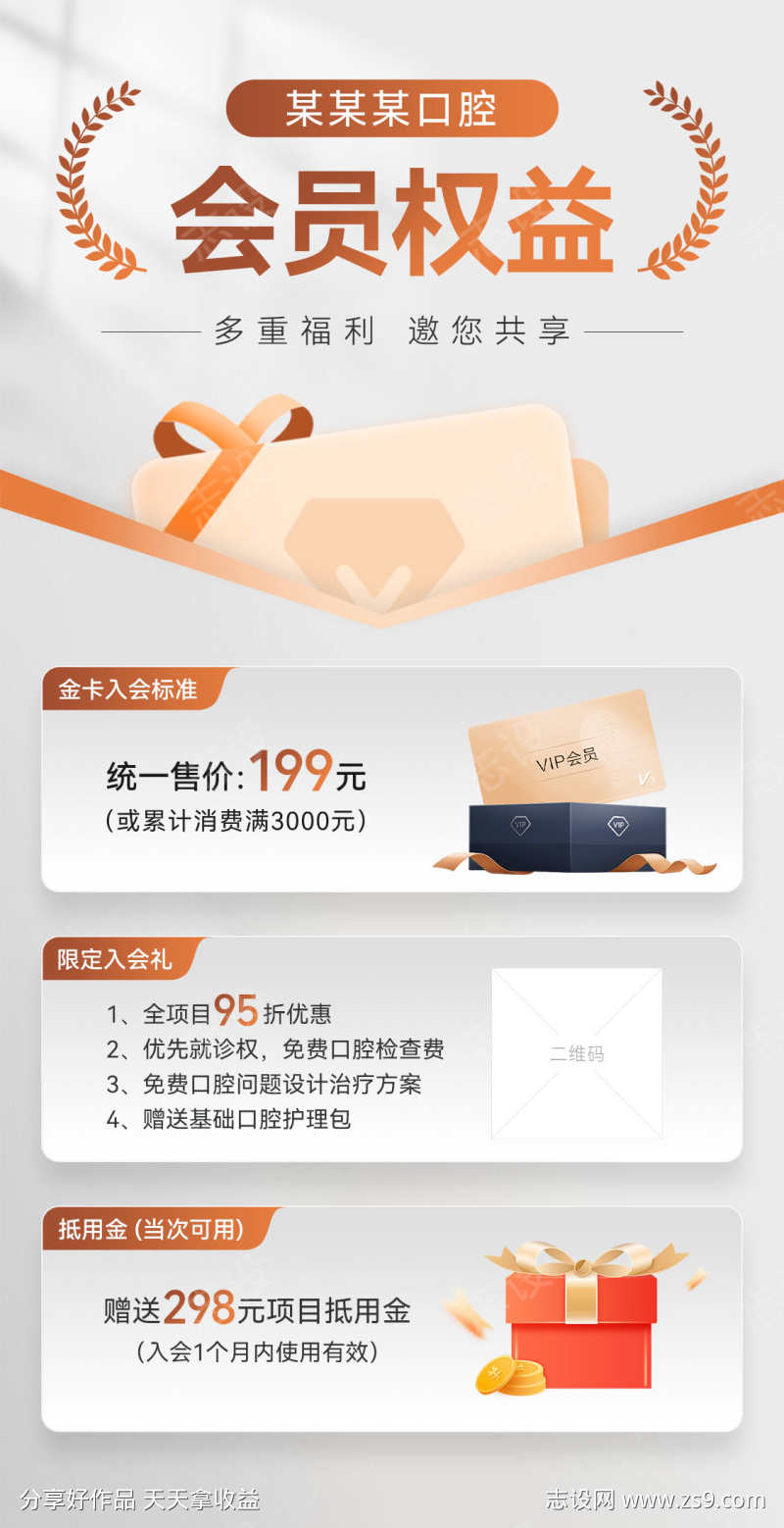 口腔会员卡介绍海报