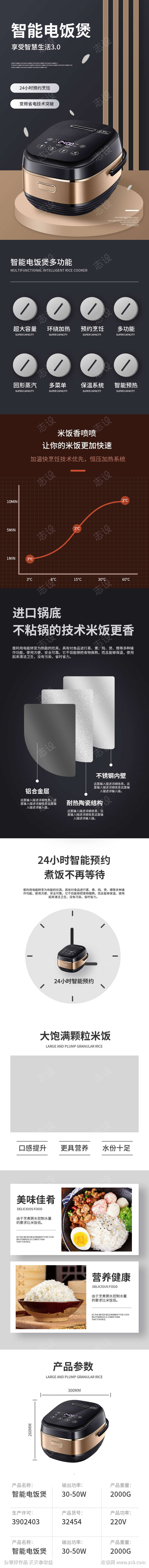电商智能电饭煲详情页模板