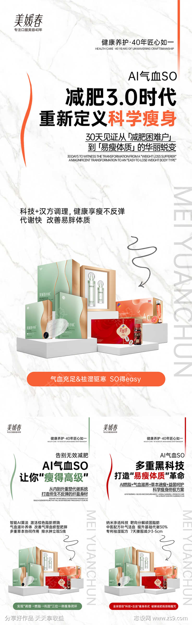 减肥产品招商会议造势系列海报