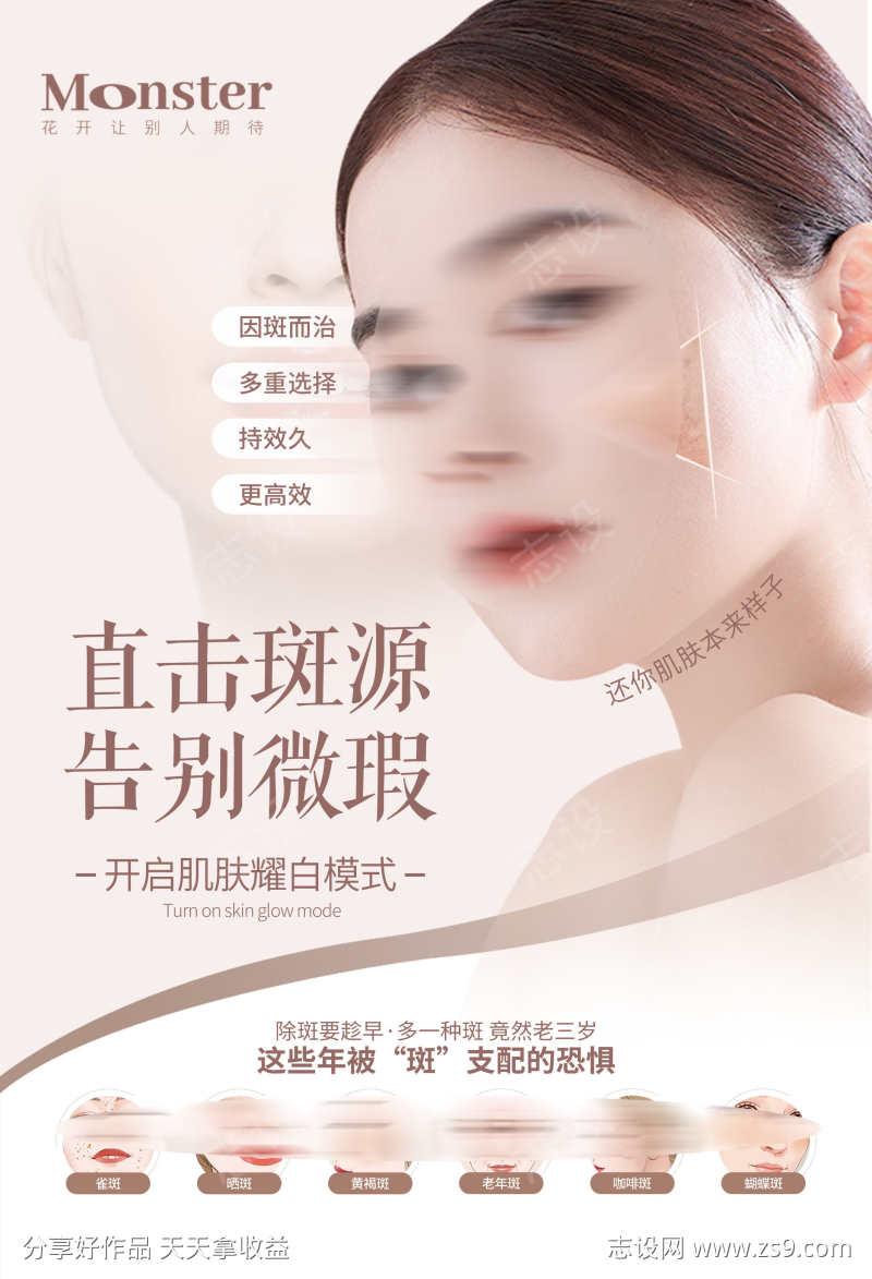 微商医美面部祛斑微整形营销海报