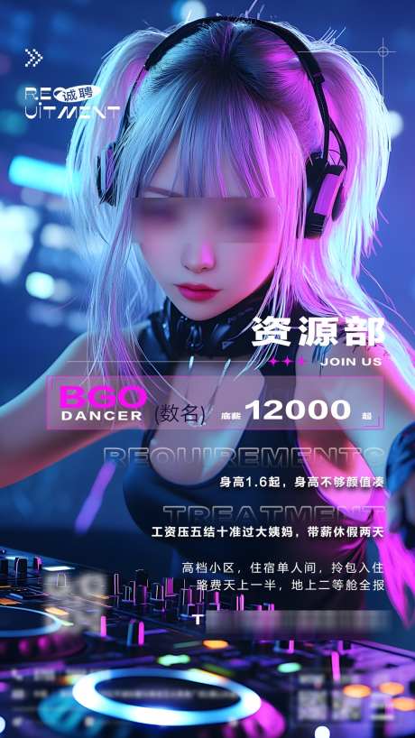 夜店招聘海报_源文件下载_PSD格式_1080X1920像素-招聘,酒吧,夜店-作品编号:2025071716121461-志设-zs9.com