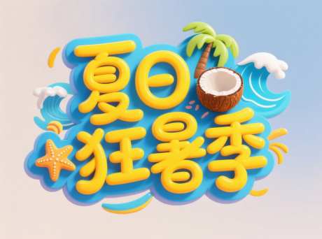 夏日狂暑季艺术字_AI图片下载_采样_1184X880像素-椰子海星,夏日,圆润-作品编号:2025071711225665-志设-zs9.com