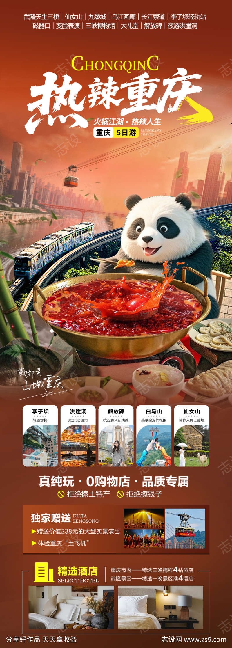热辣重庆旅游海报