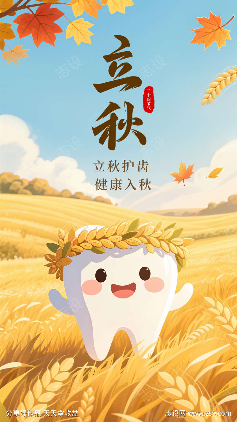 口腔立秋宣传海报