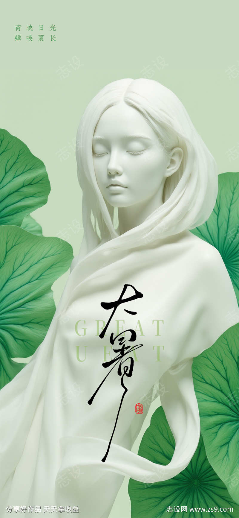 大暑小暑处暑节气节日海报