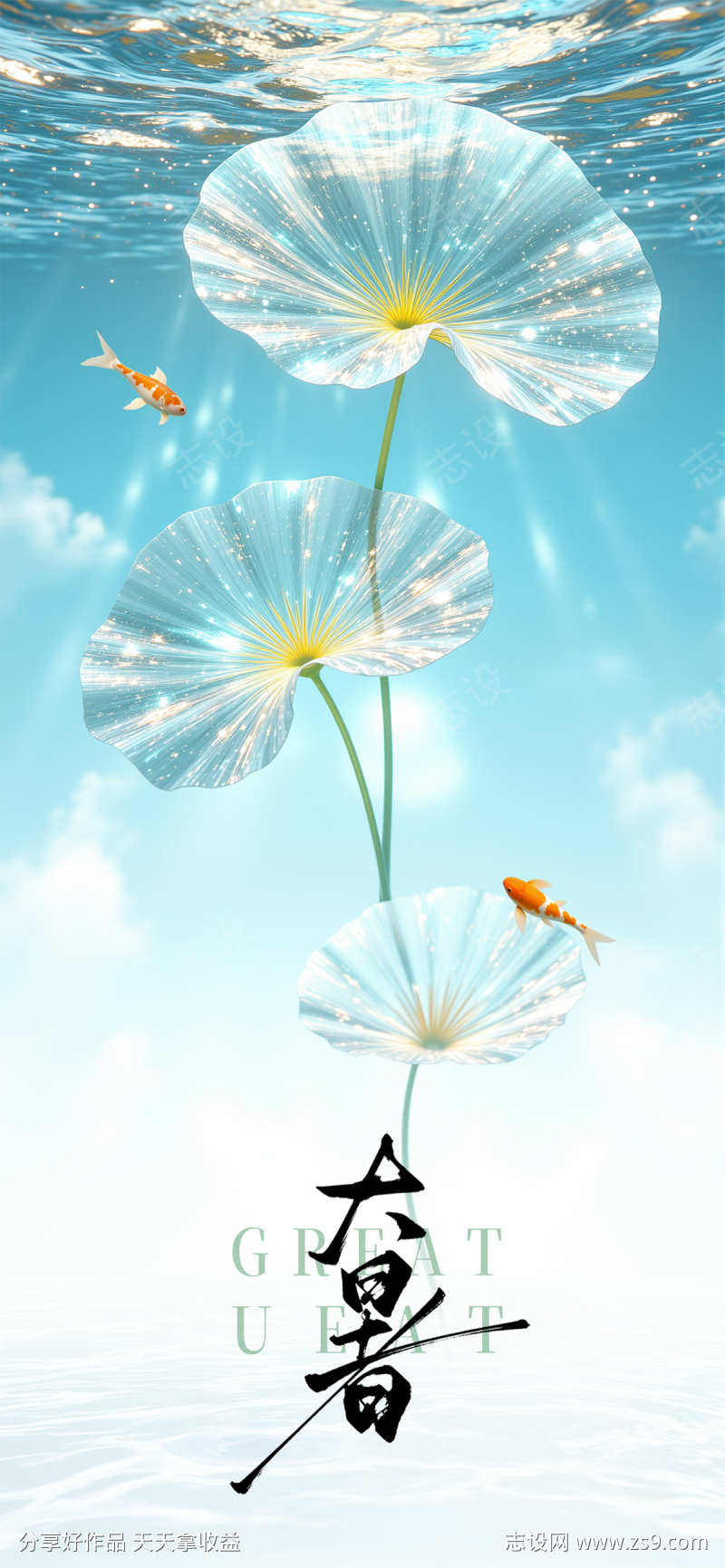 大暑小暑处暑节气节日海报