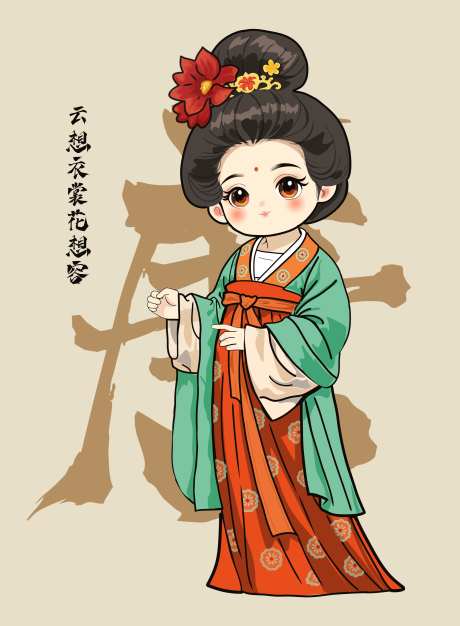 唐代仕女分层高清海报_源文件下载_PSD格式_2872X3907像素-唐朝卡通,唐代女,卡通人物-作品编号:2025071910394020-志‛ۛ设͵网