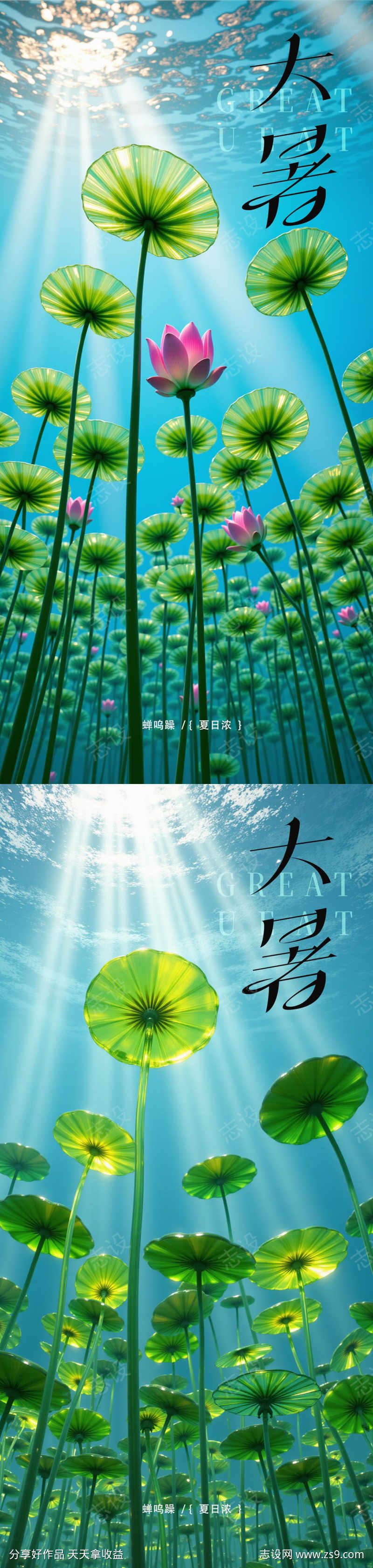 大暑小暑处暑节气节日海报
