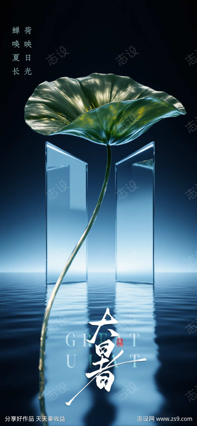 大暑小暑处暑节气节日海报