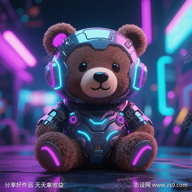 听音乐的小熊
