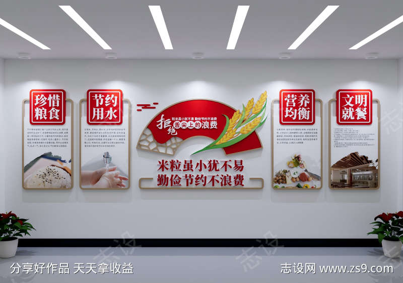 校园食堂文化墙设计