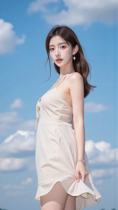 性感美女蓝天白云户外写真_AI图片下载_euler采样_864X1536像素-美女,蓝天,白云-作品编号:2025072314266404-志设-zs9.com