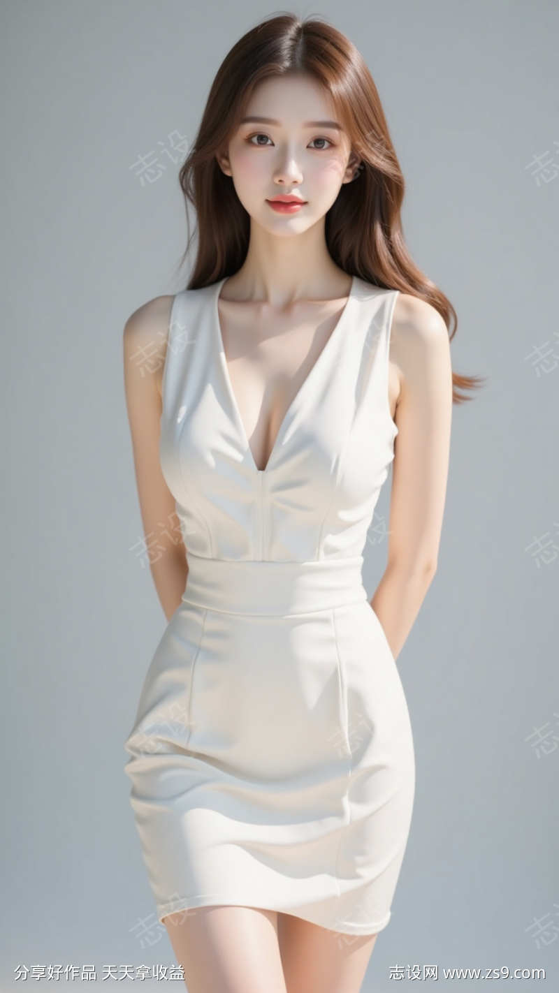 白色连衣裙美女摄影