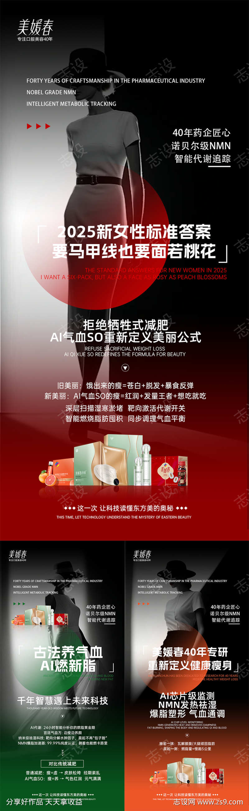 医美瘦身产品造势系列海报