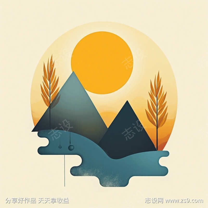 几何极简处暑