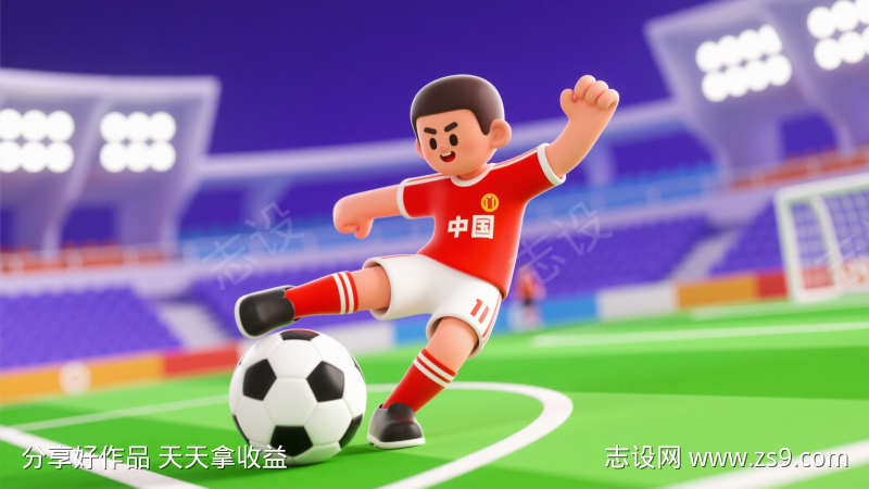 踢足球插画