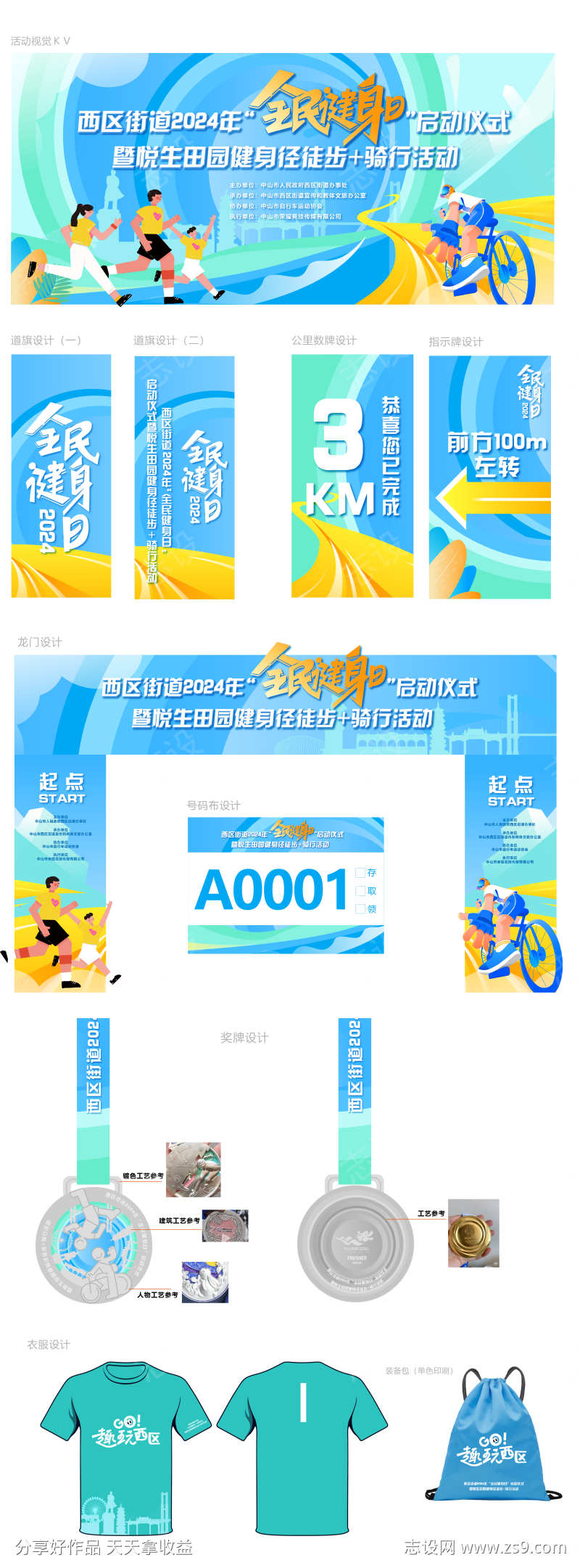 欢乐跑骑行kv活动物料