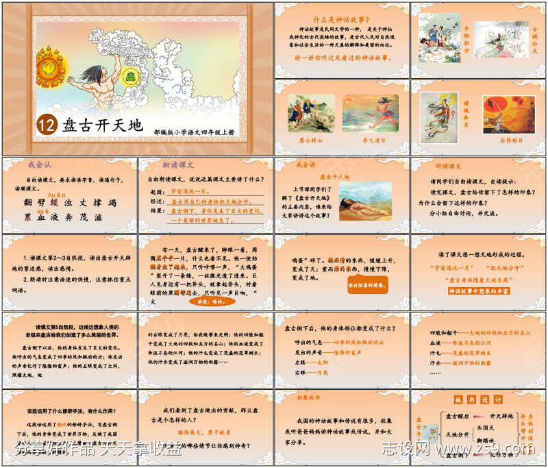 教育课件ppt盘古开天地