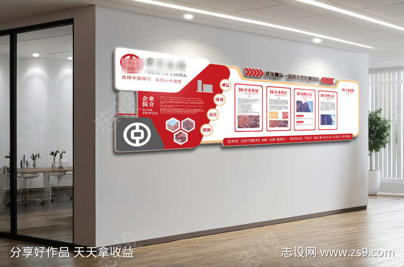 中国银行公司文化墙形象墙