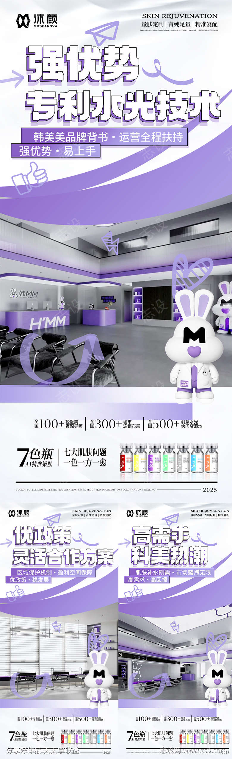 医美门店水光招商系列海报