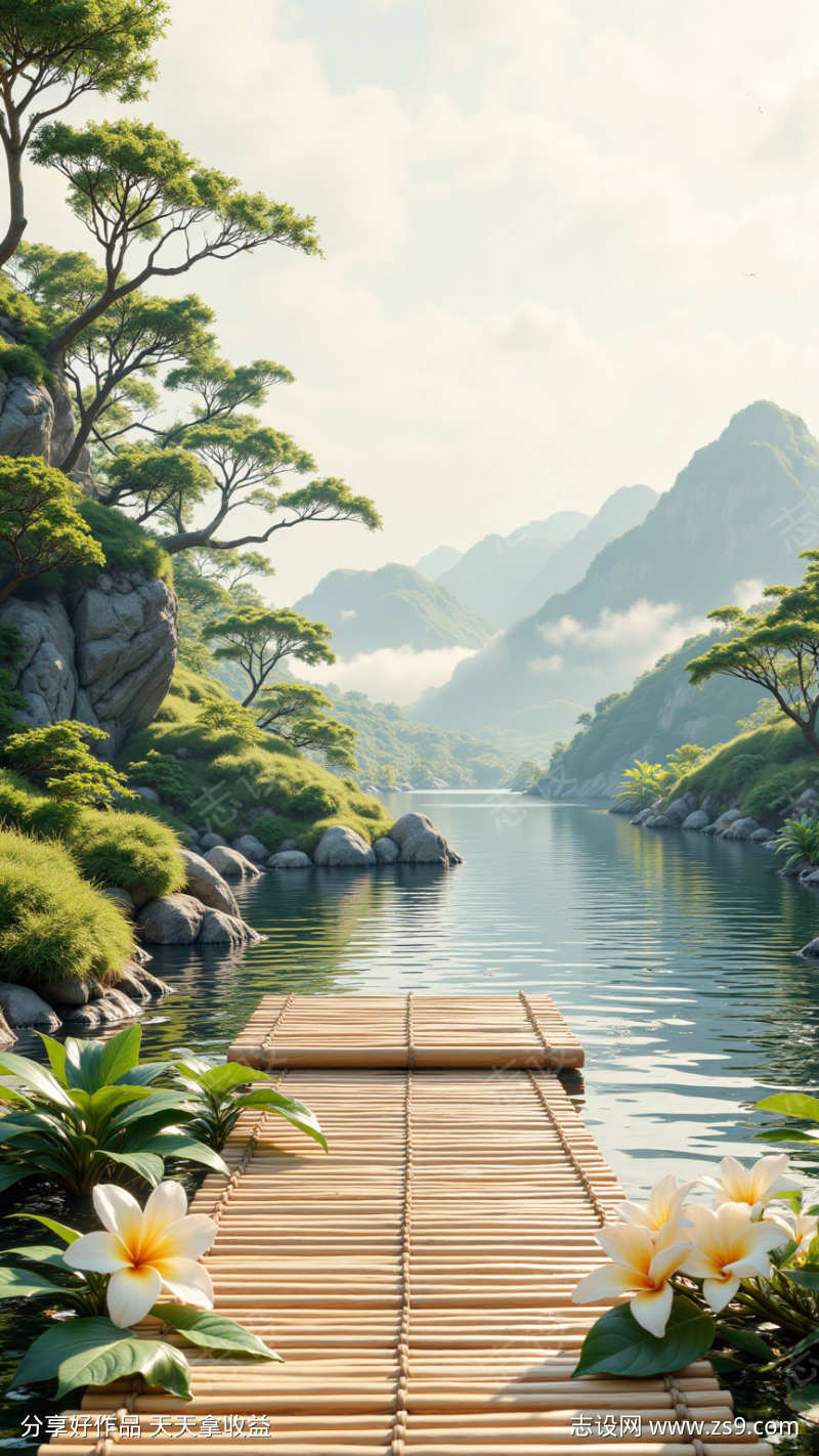 绿色清新产品宣传海报背景