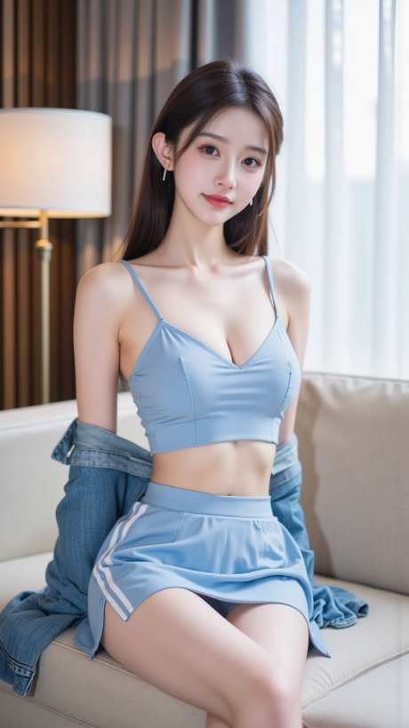 家居沙发上性感可爱美女写真_AI图片下载_dpmpp_2m采样_864X1536像素-摄影,写真,可爱-作品编号:2025072914336830-志设