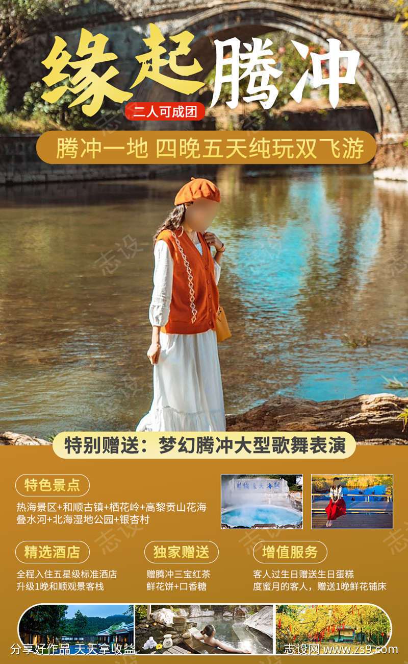 云南腾冲旅游海报