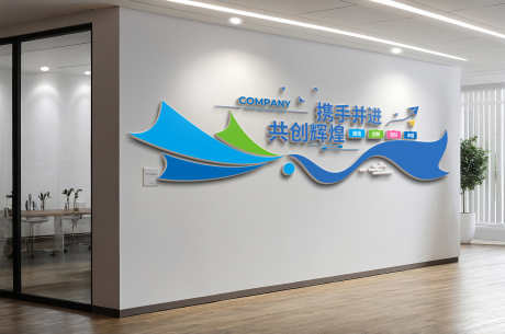 飘带创意企业办公室励志标语文化墙_源文件下载_AI格式_3000X1989像素-标语,励志,办公室-作品编号:2025073013588057-志设-zs9.com