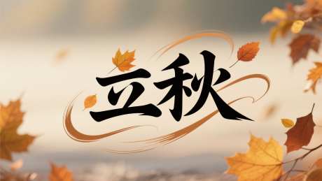 立秋艺术字_AI图片下载_采样_2048X1152像素-银杏叶,立秋,字体设计-作品编号:2025073015597734-志设-zs9.com