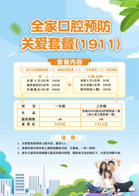 口腔全家福利_源文件下载_CDR格式_2482X3508像素-口腔检查,早期矫正,窝沟封闭-作品编号:2025080509314811-志设-zs9.com