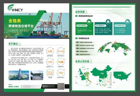 物流企业营销DM单页海报_源文件下载_PSD格式_1024X703像素-绿色,业务,介绍-作品编号:2025080115339394-志˯设ˉ网