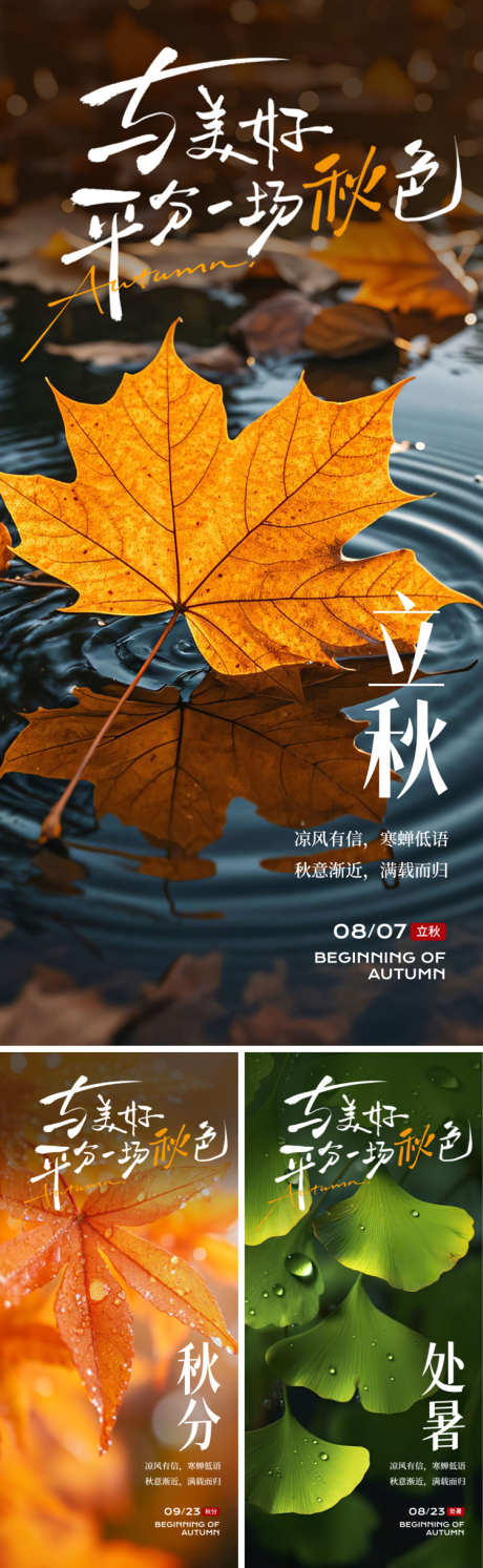 秋季节气海报系列_源文件下载_PSD格式_750X2435像素-意境,落叶,银杏-作品编号:2025080212145934-志设-zs9.com
