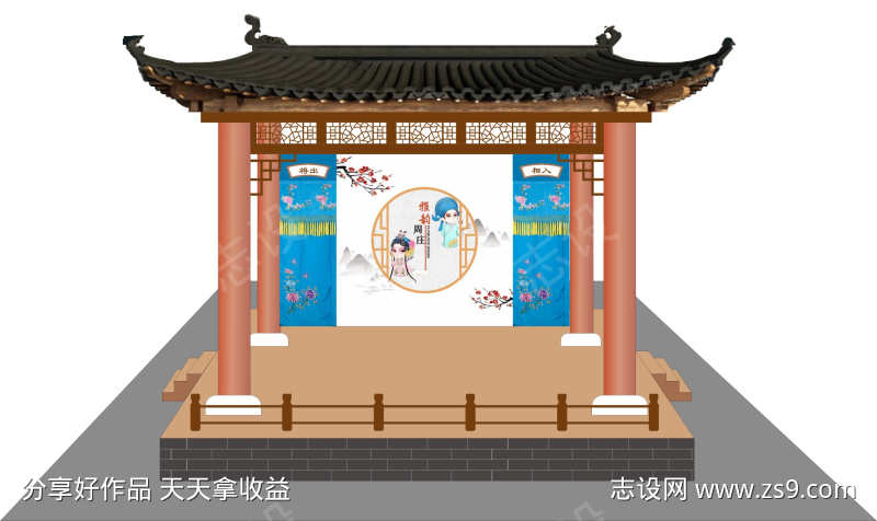 古戏台搭建氛围