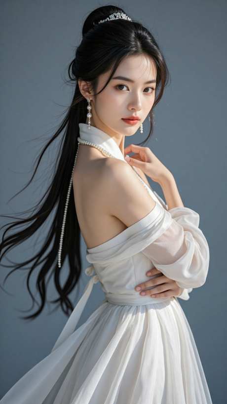 长发美女模特侧身写实摄影_AI图片下载_dpmpp_2m采样_864X1536像素-写实,侧身,模特-作品编号:2025080310069764-志设