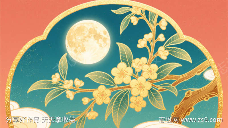 中秋节月亮插画