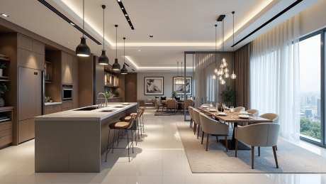 现代轻奢风格客餐厅_AI图片下载_dpmpp_2m采样_1536X864像素-效果图,客餐厅,现代-作品编号:2025080708541174-志设