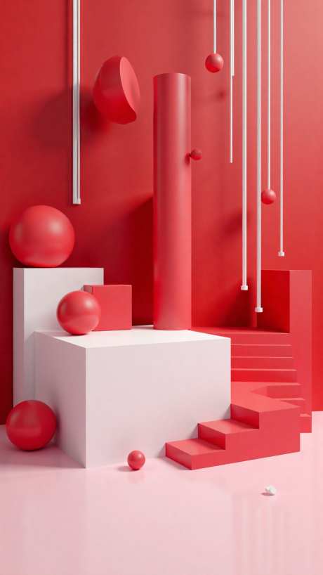 红色C4D电商产品展台背景_AI图片下载_dpmpp_2m采样_864X1536像素-背景,展台,C4D-作品编号:2025080514452484-志˱设’网